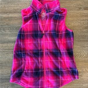 Pink and Blue Plaid Vest
